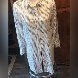 New ! M&S Collection Tunic/Blouse Blue Patterned - Size 12